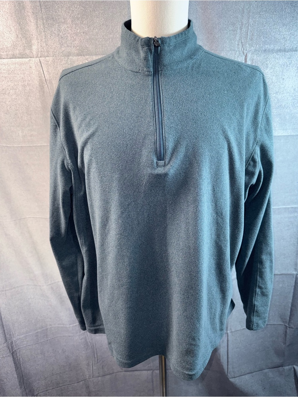 1744-Mondetta Men's Half-Zip Pullover Sweater in Slate Blue-Green